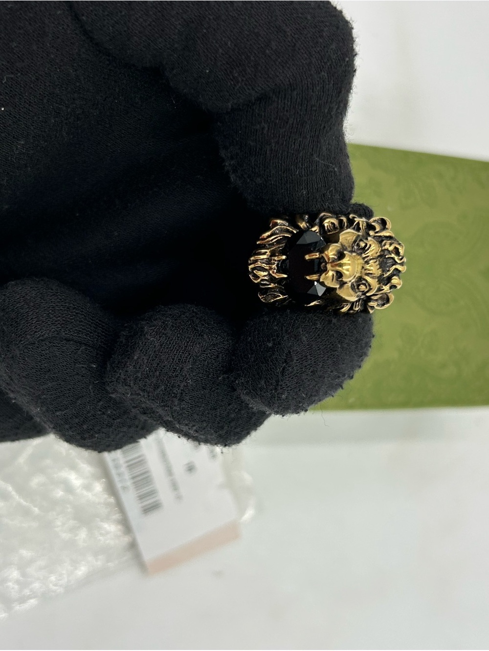 Unisex Gucci Lion Head Ring in Antique Gold finish size 5, made in Italy - Picture 4 of 10